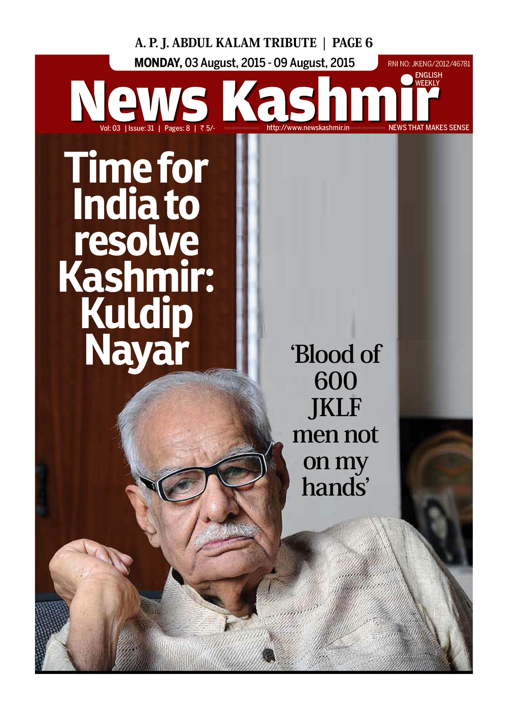 Time for India to resolve Kashmir: Kuldip Nayar